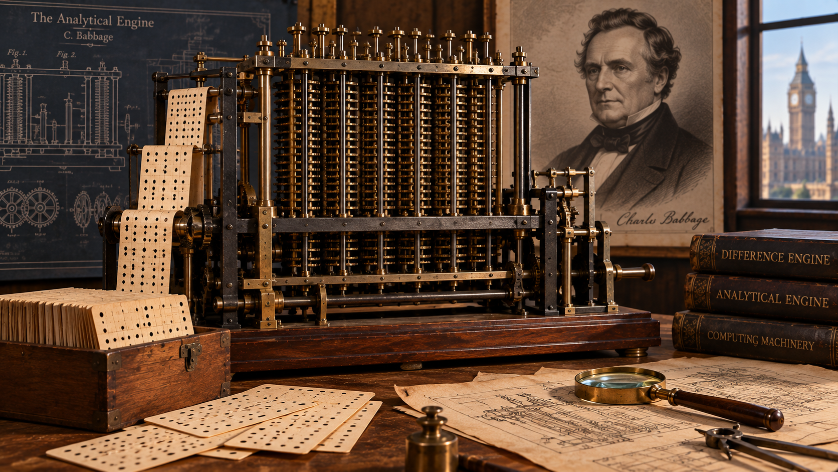 Ilustración de Babbage y la programabilidad